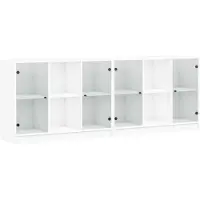 DKD Home Decor Bibliothèque avec portes blanc 204x37x75 cm bois composite