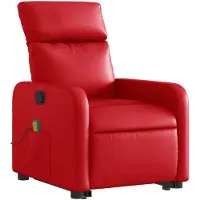 vidaXL Fauteuil de massage avec releveur Rouge similicuir