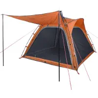 vidaXL Tente de camping 4 personnes grise et orange Quick Release imperméable