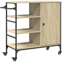 DKD Home Decor Chariot de cuisine Chêne Sonoma 87,5x38,5x84,5 cm Matériau dérivé du bois