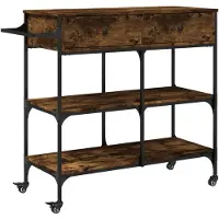 DKD Home Decor Chariot de cuisine chêne fumé 105x42x95 cm bois composite
