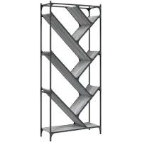 vidaXL Bibliothèque sonoma gris 79x30x180 cm bois ingénierie et métal