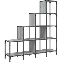 vidaXL Bibliothèque sonoma gris 122x30x132 cm bois ingénierie et métal