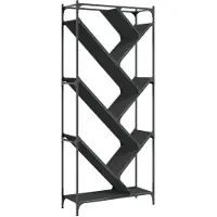 vidaXL Bibliothèque noir 79x30x180 cm bois d'ingénierie et métal