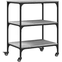 DKD Home Decor Chariot de cuisine Gris Sonoma 60x41x76 cm Matériau dérivé du bois