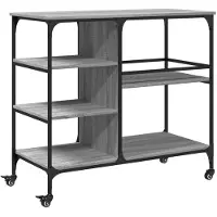 vidaXL Chariot de cuisine Gris Sonoma 100x45x89,5 cm Bois composite