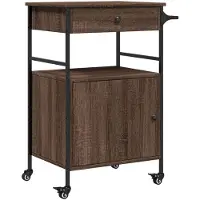vidaXL Chariot de cuisine brun imitation chêne 56x43x89,5 cm Bois composite