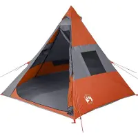vidaXL Tipi tente de camping 7 personnes orange imperméable