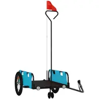vidaXL Remorque pour vélo Bleu Tissu Oxford et fer