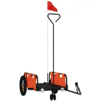 vidaXL Remorque pour vélo Orange Tissu Oxford et fer