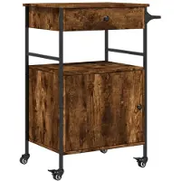 vidaXL Chariot de cuisine chêne fumé 56x43x89,5 cm Bois composite