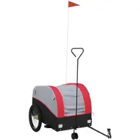 vidaXL Remorque vélo noir et rouge 45 kg Fer