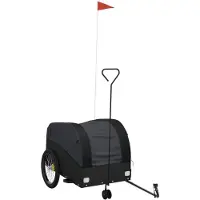 vidaXL Remorque pour vélo Noir 45 kg Fer