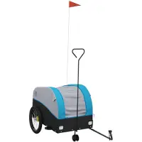 vidaXL Remorque vélo noir et bleu 45 kg Fer
