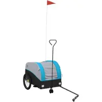 vidaXL Remorque vélo noir et bleu 30 kg de fer