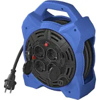 Proplus Enrouleur de câble Schuko 4 voies 15M 3x1,5mm² avec éclairage LED