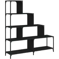 vidaXL Bibliothèque à 4 niveaux noir 139x33,5x149 cm bois d'ingénierie