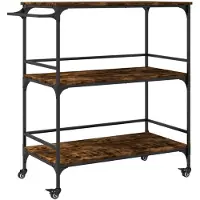 DKD Home Decor Chariot de cuisine chêne fumé 100,5x50x105 cm bois composite