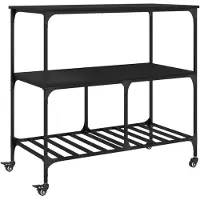 vidaXL Chariot de cuisine Noir 100x50x95 cm Bois composite