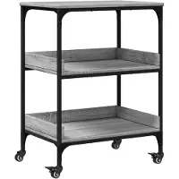 vidaXL Chariot de cuisine Gris Sonoma 60x41x80,5 cm Matériau dérivé du bois