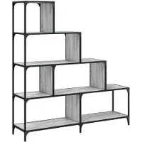 vidaXL Bibliothèque à 4 niveaux sonoma gris bois d'ingénierie
