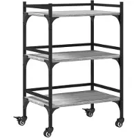 DKD Home Decor Chariot de cuisine Gris Sonoma 50x35x75,5 cm Matériau dérivé du bois