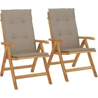vidaXL Chaises de jardin avec coussins 2 pcs. Bois massif teck