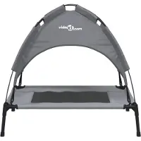 vidaXL Chaise longue pour chien avec toit Anthracite Tissu Oxford et acier