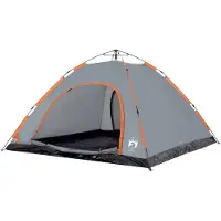vidaXL Tente de camping 5 personnes Gris et orange Quick Release
