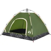 vidaXL Tente de camping 3 personnes Vert Quick Release