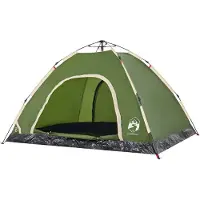 vidaXL Tente de camping 4 personnes Vert Quick Release