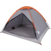 vidaXL Tente de camping dôme 2 personnes grise et orange étanche à l'eau