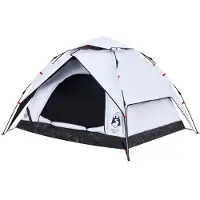 vidaXL Tente de camping dôme 3 personnes Blanc Obscurci Quick Release