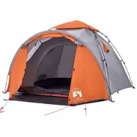 vidaXL Tente de camping dôme 3 personnes Gris et orange Quick Release