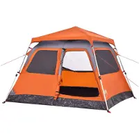 vidaXL Tente de camping dôme 4 personnes Gris et orange Quick Release