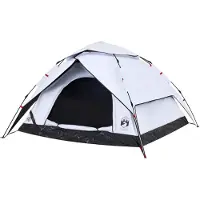 vidaXL Tente de camping dôme 5 personnes Blanc Obscurci Quick Release