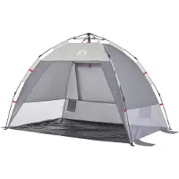 vidaXL Tente de plage 2 personnes Gris Quick Release Imperméable à l'eau