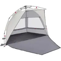 vidaXL Tente de plage 2 personnes Gris Quick Release Imperméable à l'eau