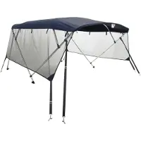 vidaXL 4-Bow Bimini-Top avec panneaux latéraux en maille 243x(200-213)x137 cm