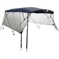 vidaXL 4-Bow Bimini-Top avec panneaux latéraux en maille 243x(230-244)x137 cm