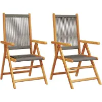 vidaXL Chaises de jardin 2 pcs. Gris Acacia massif et polypropylène