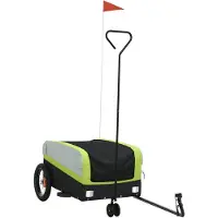 vidaXL Remorque vélo noir et vert 30 kg de fer