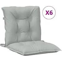 vidaXL Coussins de chaise basse 6 pcs. Melange gris clair 100x50x7cm Tissu