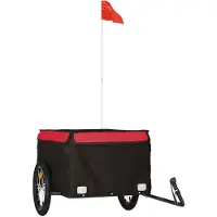vidaXL Remorque vélo noir et rouge 45 kg Fer