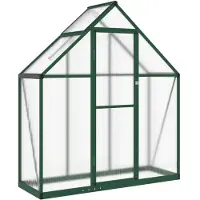 vidaXL Serre avec cadre de fondation vert 169x58x195 cm Aluminimum
