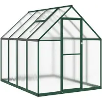 vidaXL Serre avec cadre de fondation vert 224x169x195 cm Aluminimum