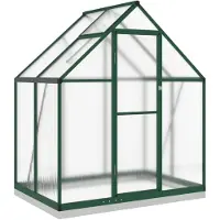 vidaXL Serre avec cadre de fondation vert 169x114x202 cm Aluminimum