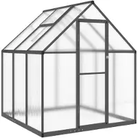 vidaXL Serre avec cadre de fondation anthracite 169x169x195 cm Alu