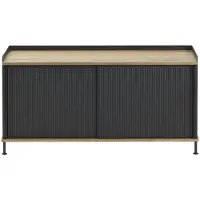 Muuto Enfold Buffet 124 x 45 x H 63 cm | Anthracite Black | Oak