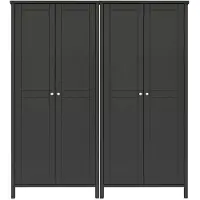 Ebuy24 Tromsø armoire de rangement 4 portes couleur café.